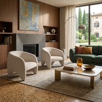 Fauteuil d'appoint à dossier haut, design moderne, luxe, pour salon, couleur crème