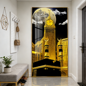 Quadro da Parete di Design <span class=keywords><strong>LED</strong></span> Artistico Islamico, Scenografia Architettonica Dorata 3D, Decorazione Domestica per Soggiorno, in Porcellana Cristallo - Product Image 5