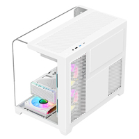 AntarcChill White Color 2026 New High Quality MATX Curved Tempered Glass Computer Cases Full View Gaming Desktop Cases