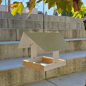 JH-Mech <span class=keywords><strong>Bird</strong></span> Feeder Station À Prova De Intempéries Minimalista Único De Alta Qualidade Revestido Em Pó Cinza Galvanizado De Aço Pendurado Alimentador De Pássaros - Product Image 4