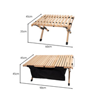 Table de camping en pin massif intégrée, table de pique-nique pliable, résistante à l'eau, durable, pour l'extérieur