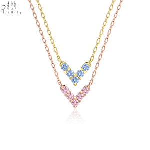 New Simple Elegant Fine Jewelry Geometric Design Pendant 18K Solid Gold Real Natural Sapphire <b>Necklace</b> Minimalist Everyday Wear - Product Image 1