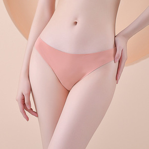Mutandine in Nylon satinato traspirante all'ingrosso Sexy da donna in seta <span class=keywords><strong>Nude</strong></span> perizoma biancheria intima senza cuciture - Product Image 2