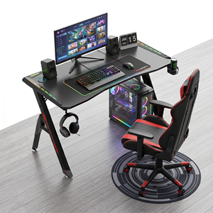 Nuevo Modelo de Escritorio para Juegos Color Negro con Marco Metálico, Iluminación RGB y Gancho para Auriculares para Oficina en Casa - Product Image 6