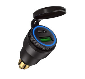 Prise Hella en Aluminium pour <span class=keywords><strong>moto</strong></span>, double <span class=keywords><strong>chargeur</strong></span> USB QC 3.0, <span class=keywords><strong>adaptateur</strong></span> d'alimentation à Charge rapide étanche pour prise DIN 24V pour <span class=keywords><strong>BMW</strong></span> Ducati - Product Image 1