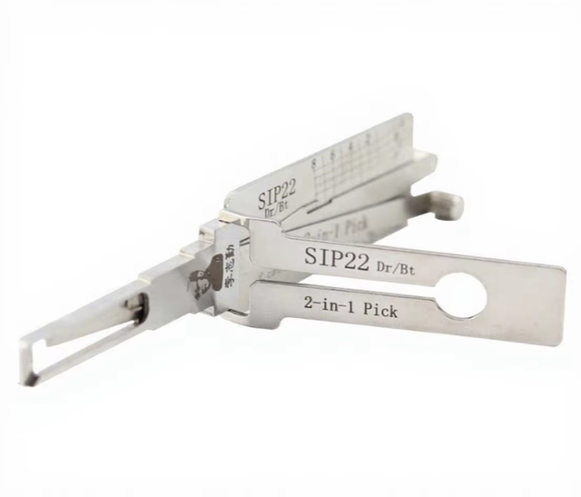Lishi SIP22 2-in-1 Professional Pick & Decoder Tool, Stainless Steel Auto Locksmith Key Reader for Fiat Alfa Romeo