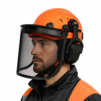 Casque de sécurité forestier professionnel ANT5PPE 4 en 1 avec écran facial en maille et protection auditive pour travaux avec tronçonneuse (EPI)
