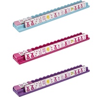 Support de Mahjong Américain à Bordure Festonnée, Support de Mahjong en Bois Brillant de Luxe, Accessoires de Mahjong Personnalisés