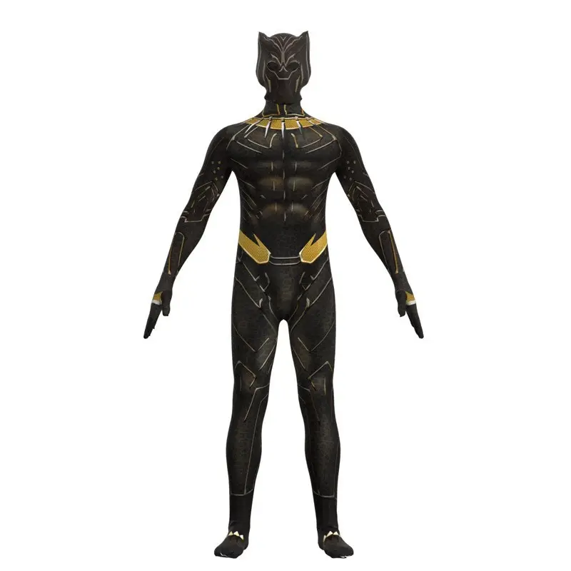 Mannen Halloween Superheld Bodysuit Black Panter 2 Kostuum Carnaval Feest Cosplay Kostuum