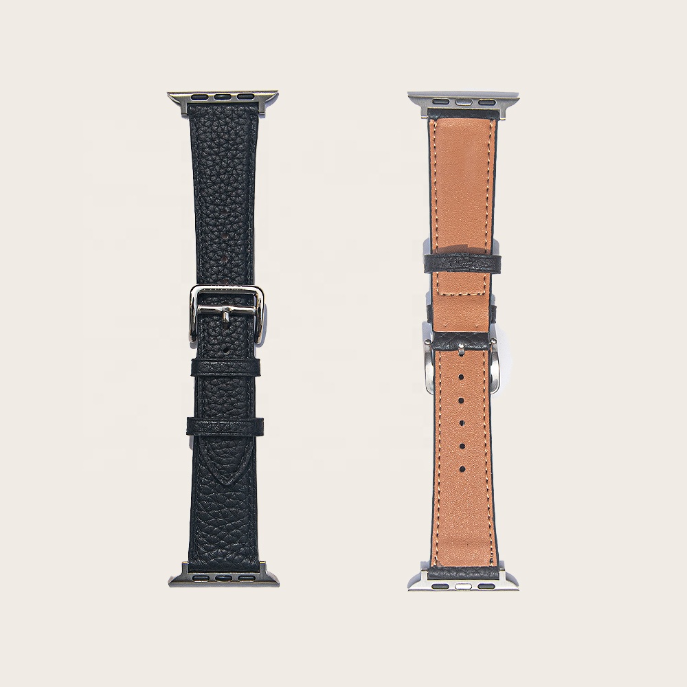 Hot Selling Custom Woman Watch Bands Genuine Pebble Leather Strap for Apple Watch Accessories Blanket Watchband
