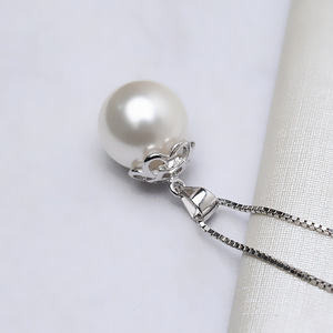 Pendentif en argent S925 avec grand motif Baotou et perle de 11-13 mm, design creux, pour femme, accessoires DIY, plateau vide pour pendentifs et breloques en perles - Product Image 2