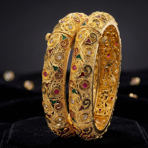 Gold Plated Forming <b>Bangles</b>, Wedding, Gift for Women, Traditional & Special Occasion, <b>Copper</b> & Brass Chapado En Oro Oro Laminado - Product Image 5