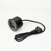 Enchufe de escritorio empotrado con toma de corriente israelí, 20W USB C PD de carga rápida, 2A1C, con cable de extensión de 1.5M