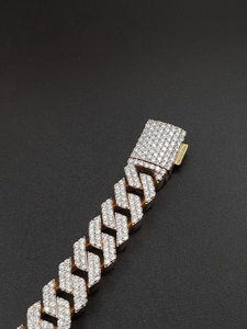 Bracelet en diamant cultivé en laboratoire de qualité VVS, taille brillant rond, avec maillons cubains, bijoux fins haut de gamme, bracelet élégant de créateur - Product Image 4