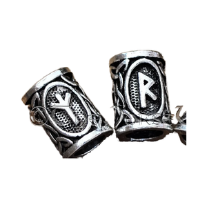 Cuentas de runas vikingas, collar con colgante de aleación de Zinc de Metal antiguo, acabado negro, barbas, <span class=keywords><strong>pelo</strong></span>, Talismán, joyería, colgantes de moda, dijes - Product Image 1
