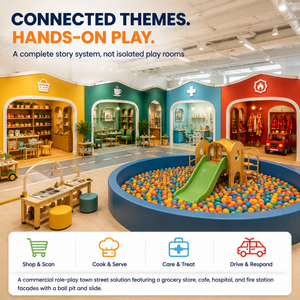 Aire de jeux intérieure commerciale en plastique avec piscine à balles et toboggan, certifiée ASTM, sièges sécurisés personnalisables pour projets de centres commerciaux - Product Image 3