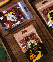 Sacs d'emballage personnalisés pour Halloween avec fermeture éclair, motif toile d'araignée, fantôme, citrouille, pour bonbons et cadeaux