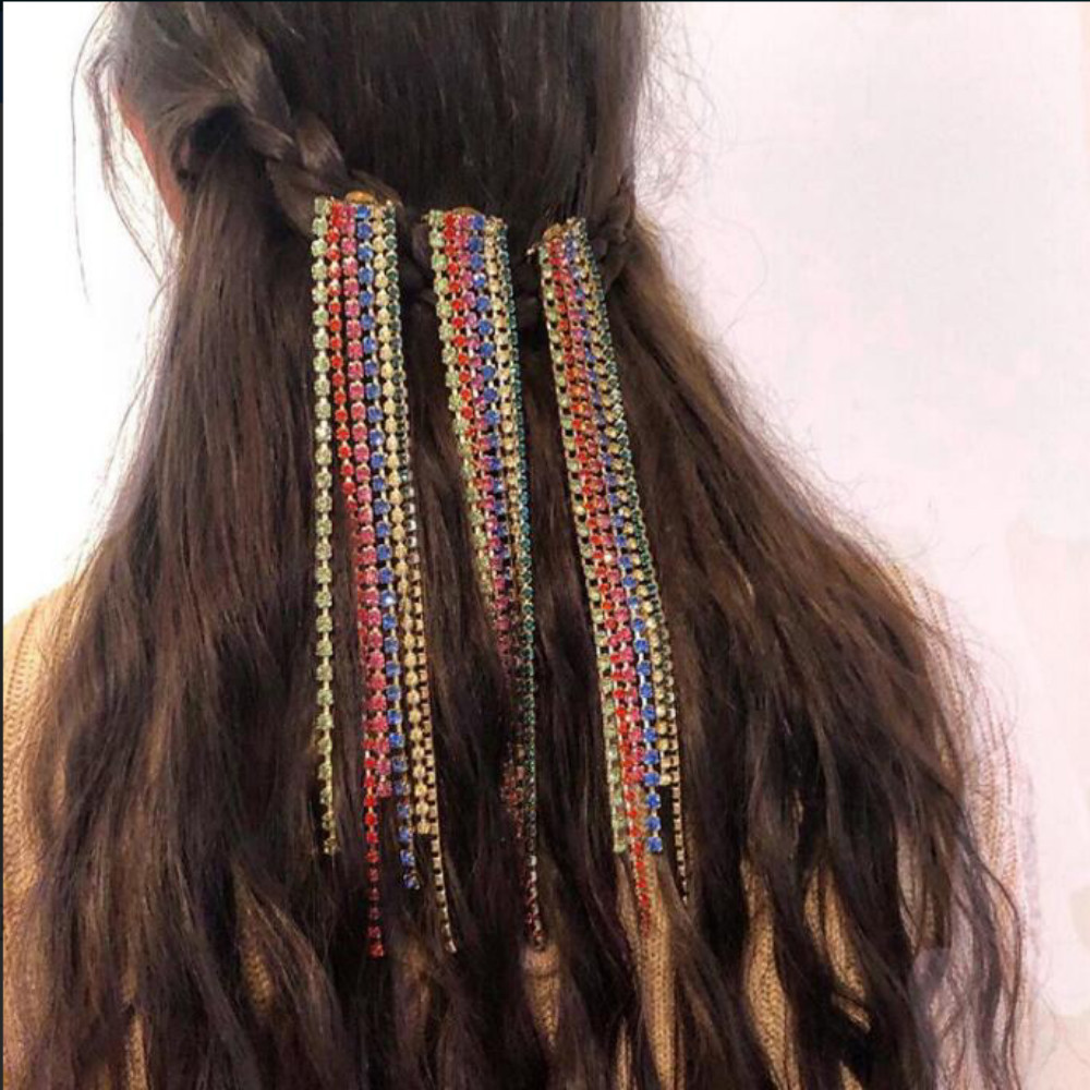 tassel comb diamond Rainbow Hair Comb headdress flower hair accessories
