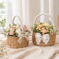Panier en rotin de saule durable, organisateur polyvalent pour fleurs fraîches, œufs, cérémonies de mariage et rangement de pique-niques