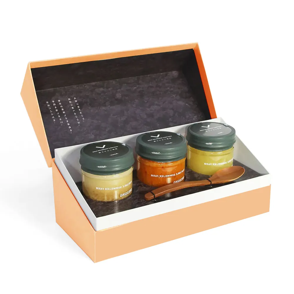Изготовленная на заказ Роскошная картонная подарочная коробка для королевской пчелы стеклянная банка бутылка для меда перерабатываемая с золотой фольгой штамповки