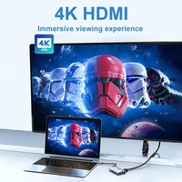 Usine OEM Fabricant Hub 6 en 1 USB C Type C avec 4K HD HDMI USB 3.0 2.0 RJ45 Lan Ethernet USB-C Adaptateur multiport 6 en 1