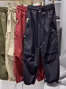 Women's White Cotton Jazz Dance <strong>Pants</strong> American Style Casual Hip-Hop Overalls Drawstring Closure for Summer Sports Activities - Product Image 6