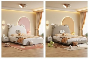 Lit pour enfant haut de gamme 2025, vente en gros, haute qualité, durable, rembourré, en forme d'animal - Product Image 3