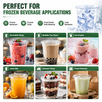 Gobelets jetables en PET de 18 oz (560 ml) à paroi simple, écologiques, sans PFAS, sans BPA, pour boissons chaudes/froides, café et thé Boba