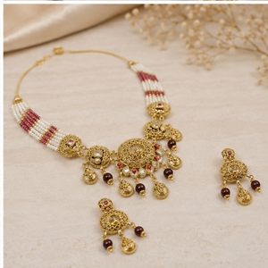 Conjunto de Collar Tradicional de Plata 925 para Mujer, Gargantilla de Diseño con Pendientes, Colección para Bodas y Fiestas - Product Image 4