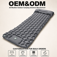 Matelas de couchage gonflable d'extérieur ultra léger et portable avec pompe à pied, housse en PVC et nylon TPU, imperméable, pour le camping 4 saisons