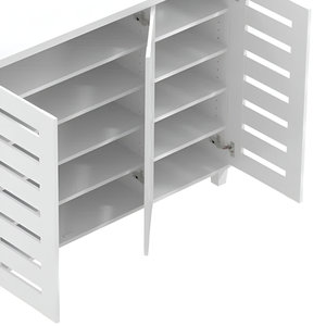Wholesale Living Room <b>White</b> Wood Storage <b>Shoe</b> Rack <b>Cabinet</b> With 3 Doors 20 Pairs - Product Image 6