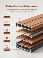 Planches de terrasse extérieures imperméables antidérapantes en alliage d'aluminium creux pour jardin, patio, balcon, terrasse, cour