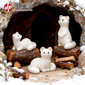 Figura de resina en miniatura de hurón, adorno de escritorio con forma de animal, decoración del hogar - Product Image 3