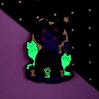 Broches personnalisées lumineuses en émail souple ou dur, motifs animaux mignons, cadeau de mariage, placage argent noir, épingles de revers en métal