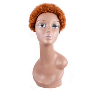 Parrucche Afro corte di alta qualità al miglior prezzo Pixie Cut parrucca Afro riccia molto corta sul retro - Product Image 5