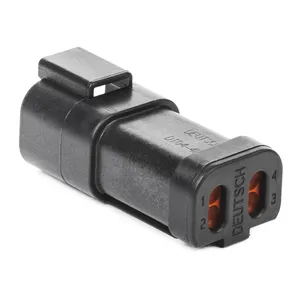 Conector de cable eléctrico, 4 pines, negro, DT, resistente al agua, enchufe macho con tapa de extremo, DT04-4P-E005