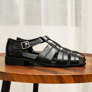 2026 New custom hand-woven retro sandals for <b>men</b>, breathable and casual - Product Image 4