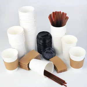 4/6/8/12/16/20oz disposable single wall paper cup hot/cold drink single/ripple/double wall coffee paper cup