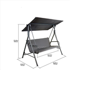 Chaise suspendue d'extérieur, balançoire, hamac de patio, convertible en lit plat avec auvent réglable