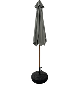 2.7 M Anti-Vent Effet <span class=keywords><strong>Bois</strong></span> Finition Parasol Poteau En Aluminium avec Tuile <span class=keywords><strong>et</strong></span> Manivelle UPF Résistant <span class=keywords><strong>Auvent</strong></span> Gris - Product Image 3