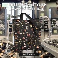 Sac fourre-tout 2026 en toile imprimée, pliable, avec fermeture éclair, grande capacité, réutilisable pour les courses, 15 designs