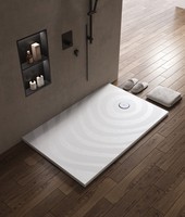 Receveur de douche en quartz artificiel texturé couleur personnalisée, structure entièrement solide, durable, pour salle de bain d'hôtel de luxe
