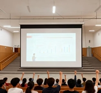 Cortina de Proyección Eléctrica con Control Remoto de Fábrica al por Mayor, Pantalla de Proyección de 210 Pulgadas 16:9 para Cine en Casa, Sala de Reuniones Escolares