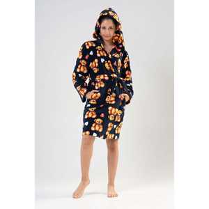 Robe en polaire pour enfants filles, imprimé ours en peluche, manches longues, douce et confortable, vêtements de nuit à capuche - Product Image 3