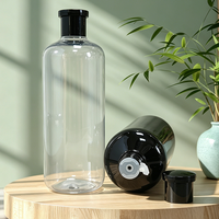 Botol Toner Kosmetik Kosong 480ml Silinder Serum dengan Tutup Hitam untuk Penghapus Rias Air Mawar Kemasan Kosmetik Model 92
