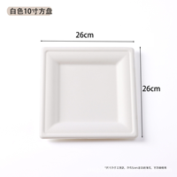 Assiettes carrées jetables modernes et luxueuses en pulpe de bagasse de canne à sucre, écologiques, biodégradables et compostables, 16 cm, 20 cm, 26 cm