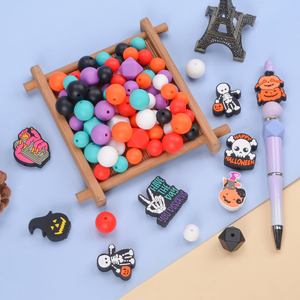 Nouveau crâne personnalisé perles focales en silicone cadeau de noël halloween en gros perles <span class=keywords><strong>fantômes</strong></span> en silicone de qualité alimentaire pour bracelets - Product Image 2