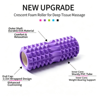 OEM Portable Écologique Rouleau de massage en mousse solide à picots pour la relaxation musculaire, outil d'exercice pour le dos et les jambes, pour le yoga