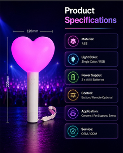 แท่งไฟเชียร์ LED สำหรับงานอีเว้นท์ <span class=keywords><strong>SEVENTEEN</strong></span> และ NCT 127 ของ Longstargift ให้แสงสว่างสูง พร้อมเอฟเฟกต์แสง RGB แบบไดนามิก สร้างความตื่นเต้นให้กับผู้ชม - Product Image 6