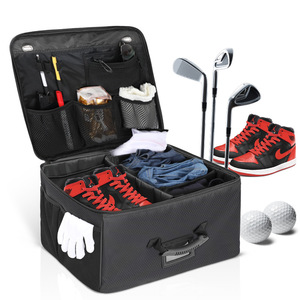 Golf Trunk Organizer Storage with Separate Compartment Golf Car Locker Organizer for Balls, Tees, Clothes, Accessories
